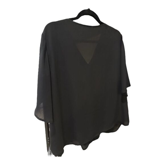 Meaeor button down sheer black blouse 2x  XXL - Picture 1 of 9